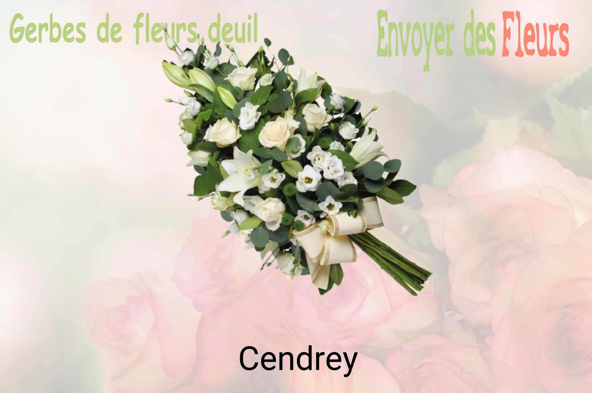Gerbe de fleurs de deuil livrée à Cendrey